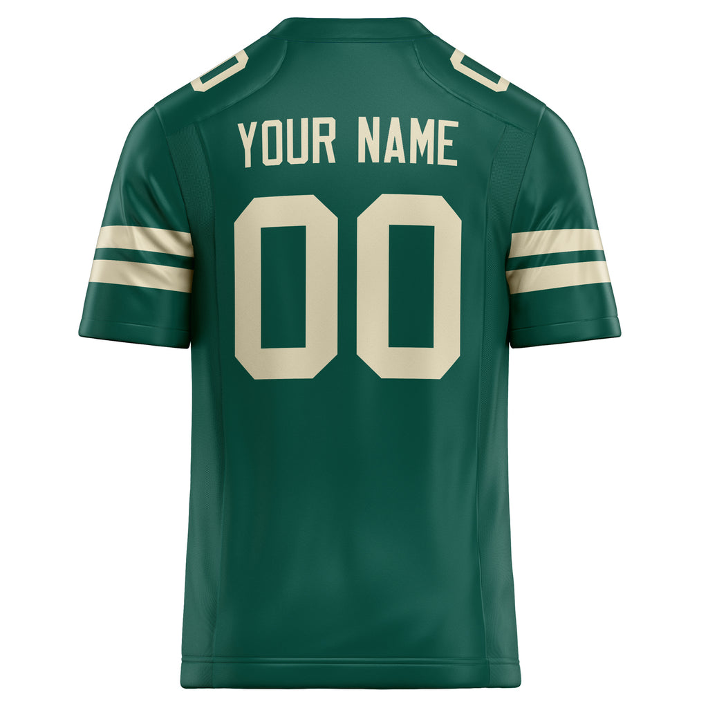 Personalized Kelly & Green cream Solid Colour Football Jersey