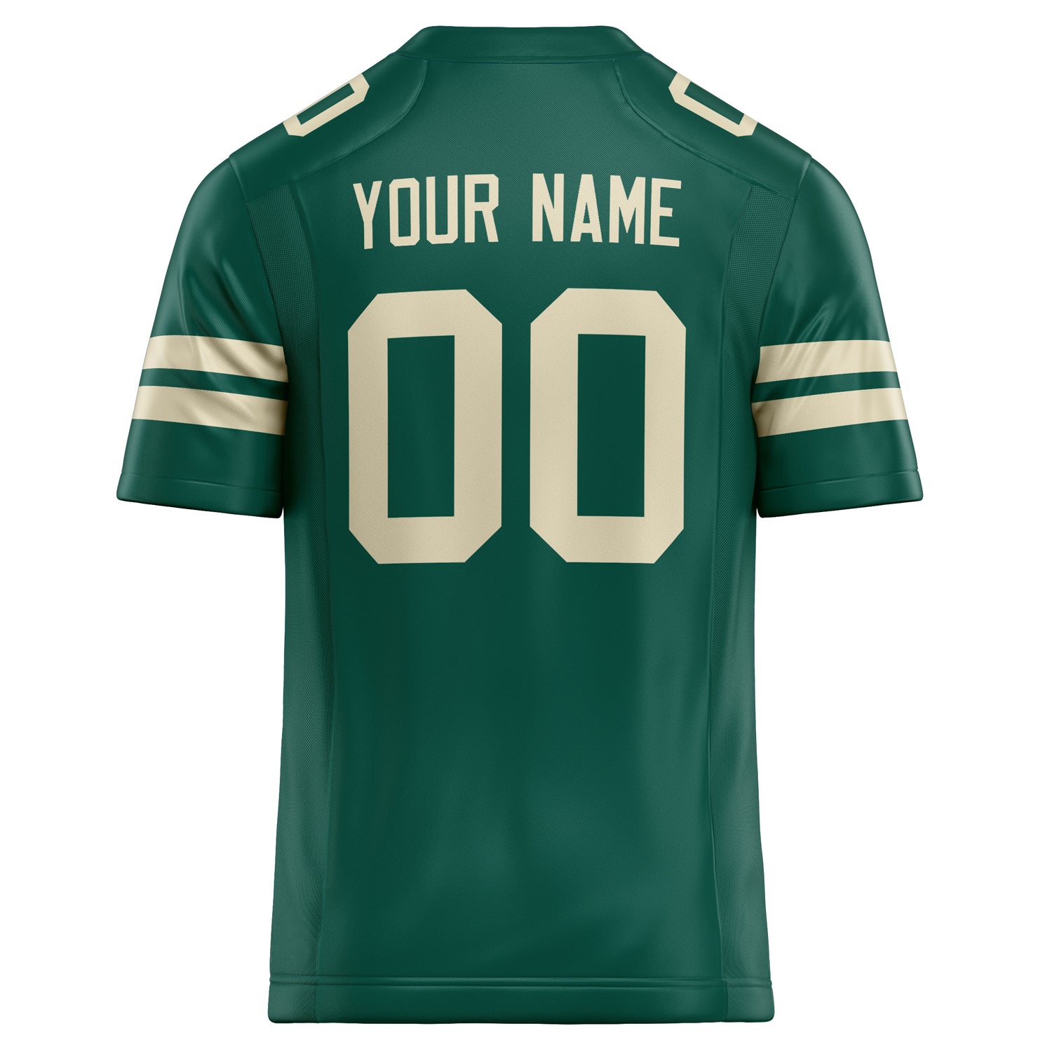 Personalized Kelly & Green cream Solid Colour Football Jersey