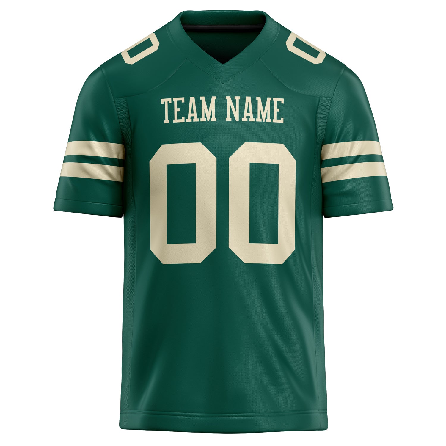 Personalized Kelly & Green cream Solid Colour Football Jersey