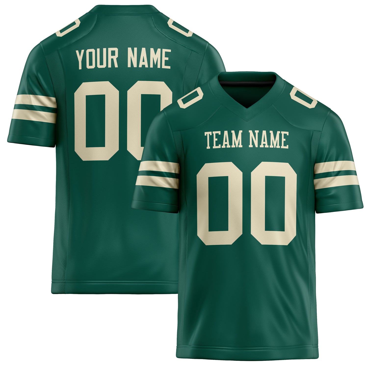 Personalized Kelly Green cream Solid Colour Football Jersey FT02240730GR208