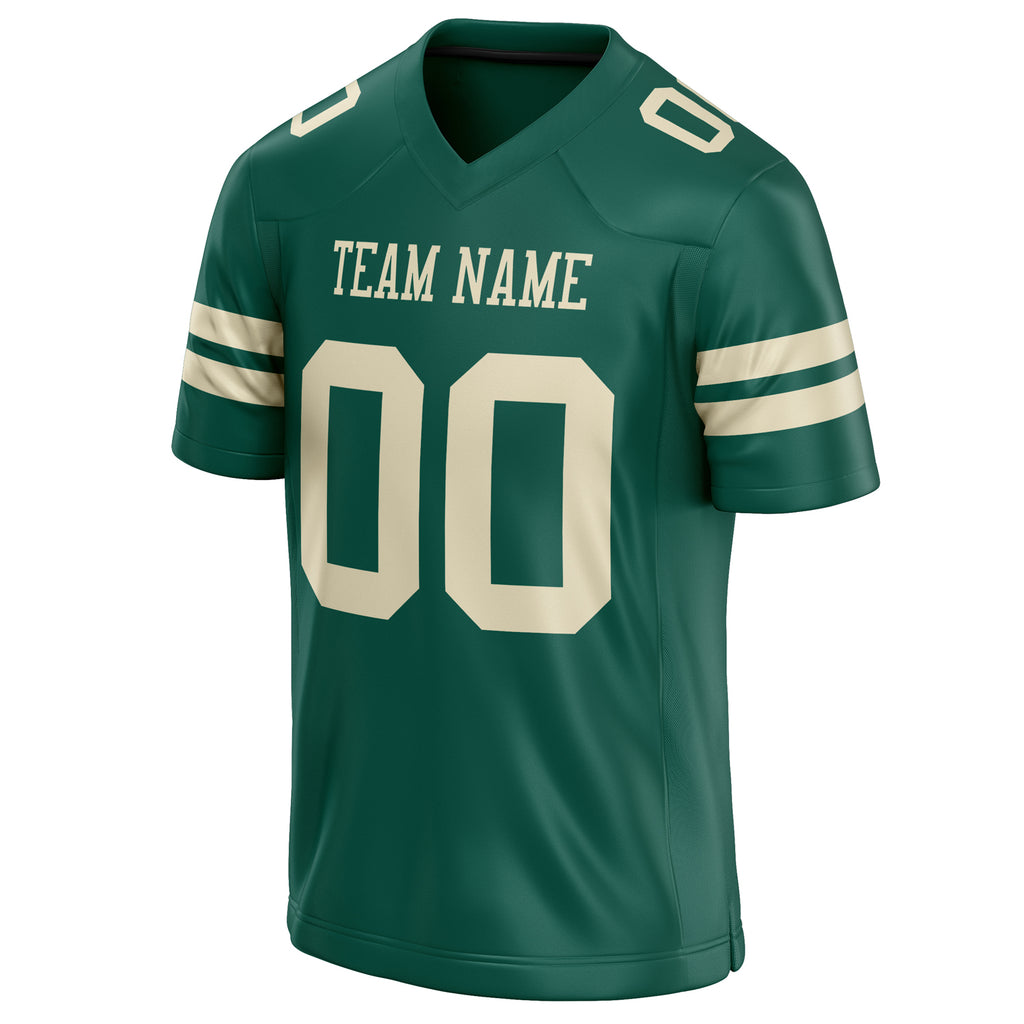 Personalized Kelly & Green cream Solid Colour Football Jersey