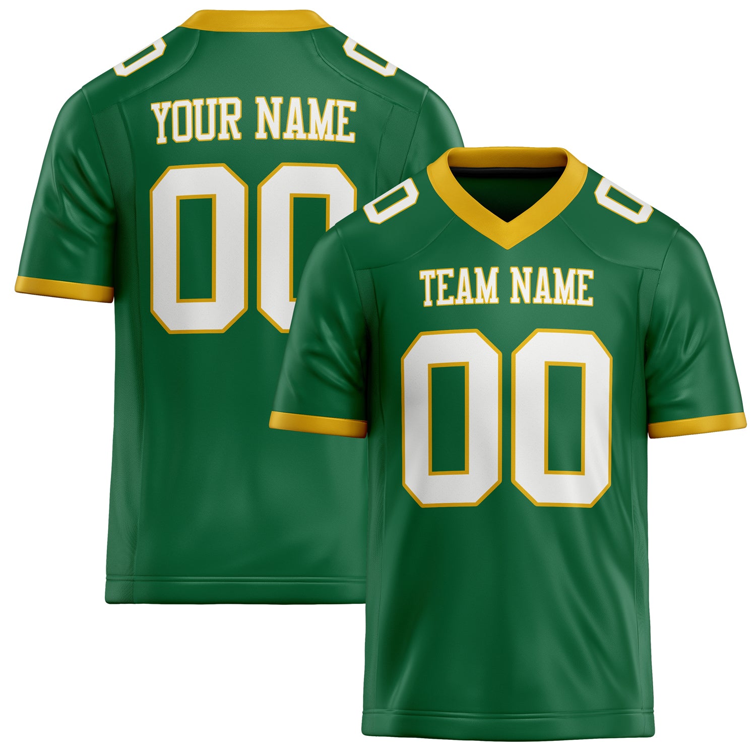 Personalized Kelly Green White Solid Colour Football Jersey FT02240730KE209