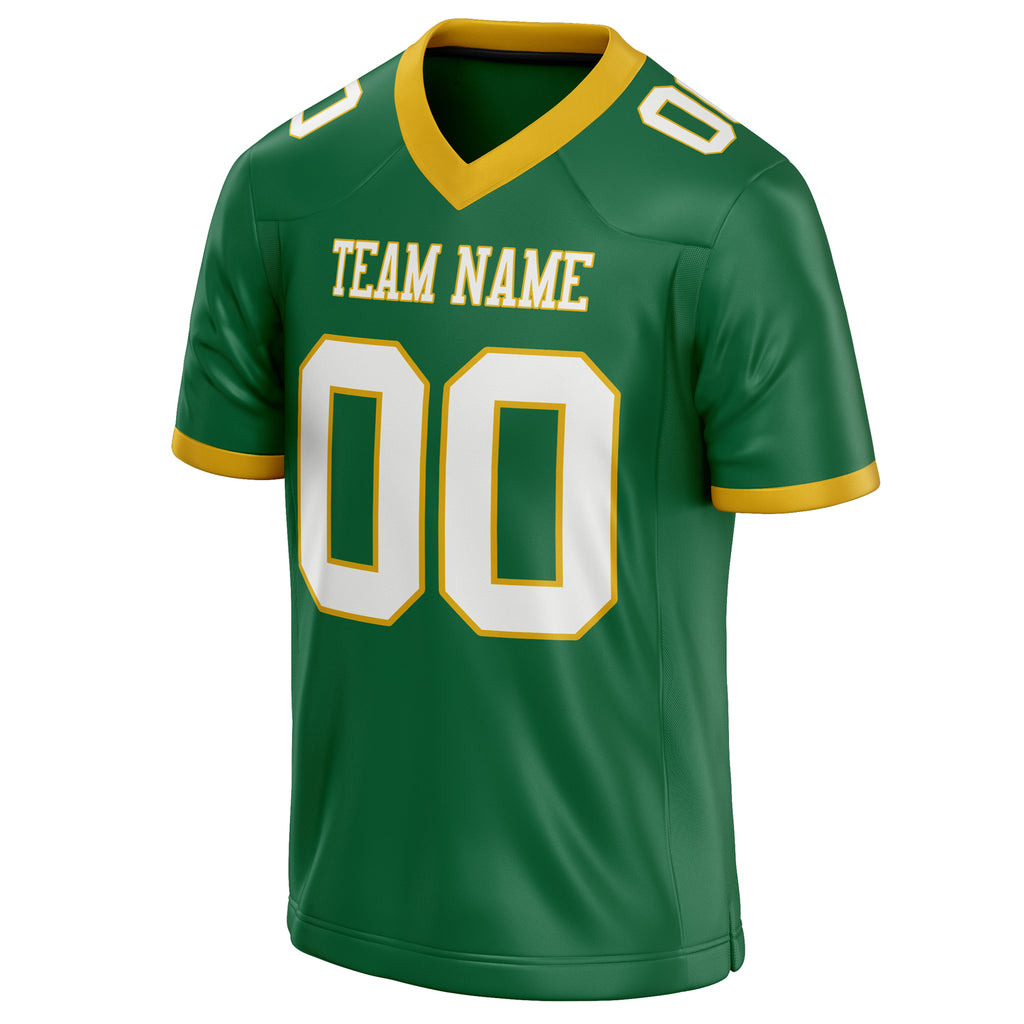 Personalized Kelly & Green White Solid Colour Football Jersey