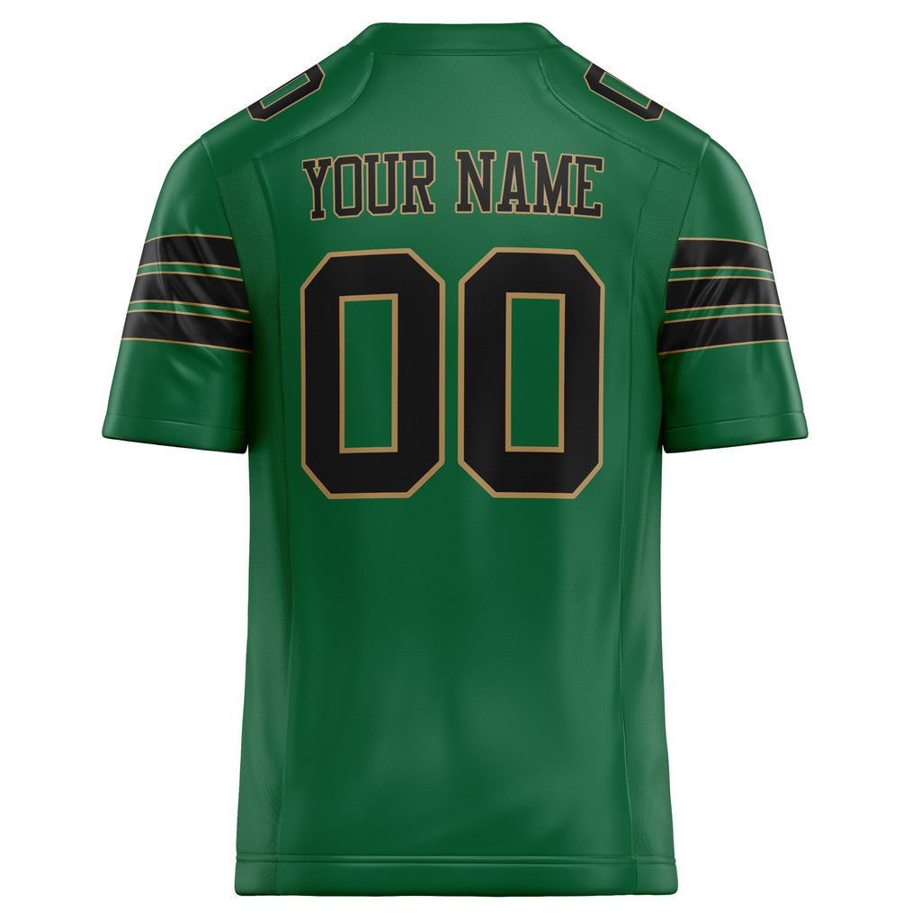 Personalized Kelly & Green Black Solid Colour Football Jersey