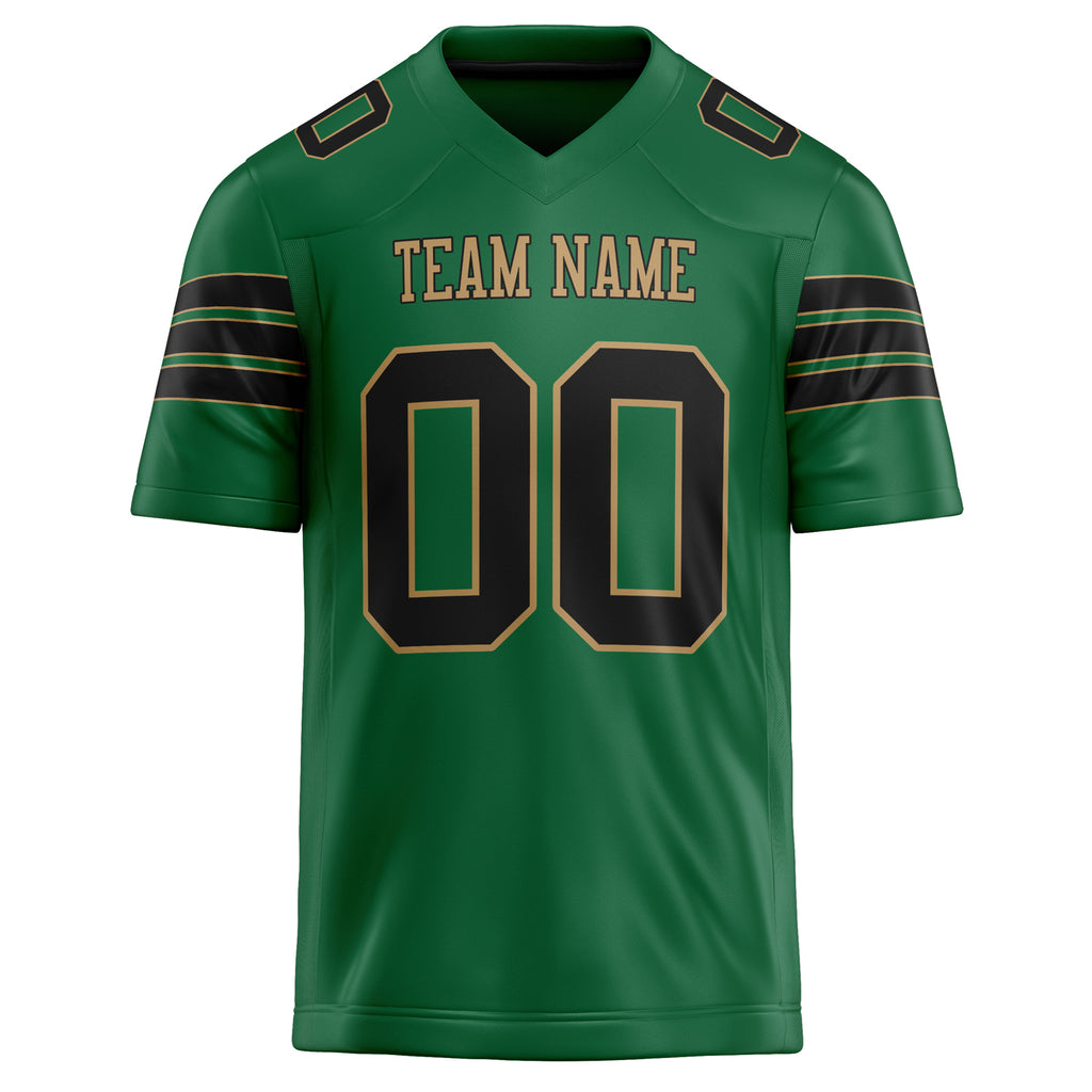 Personalized Kelly & Green Black Solid Colour Football Jersey