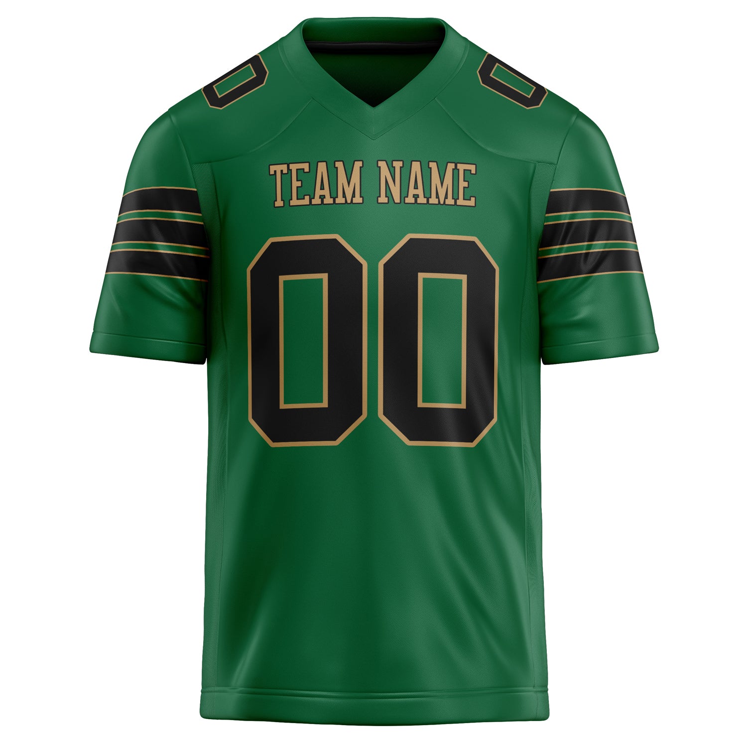 Personalized Kelly & Green Black Solid Colour Football Jersey