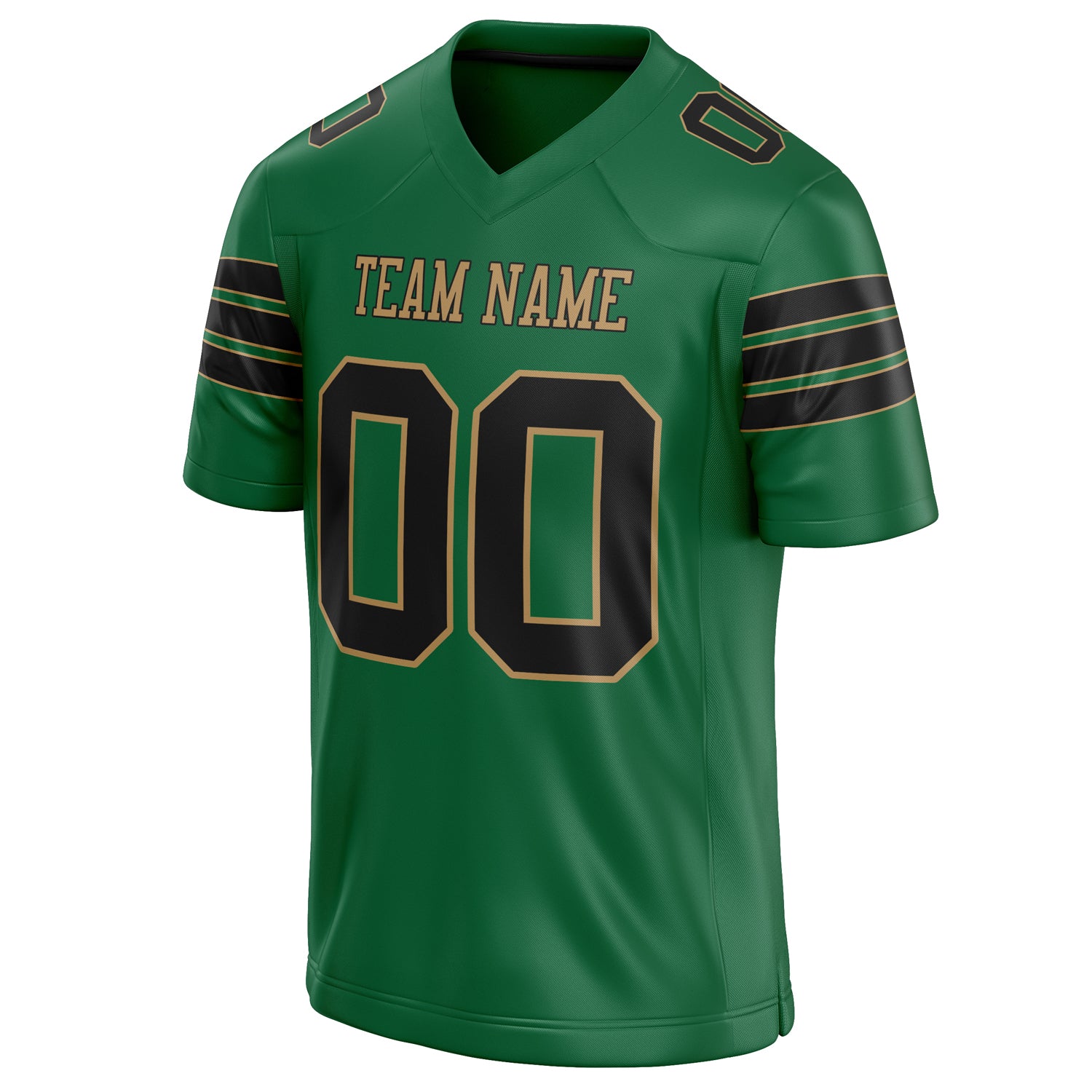 Personalized Kelly & Green Black Solid Colour Football Jersey