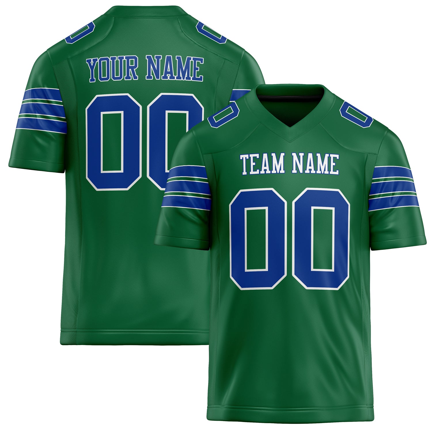 Personalized Kelly Green royal Solid Colour Football Jersey FT02240730KE211