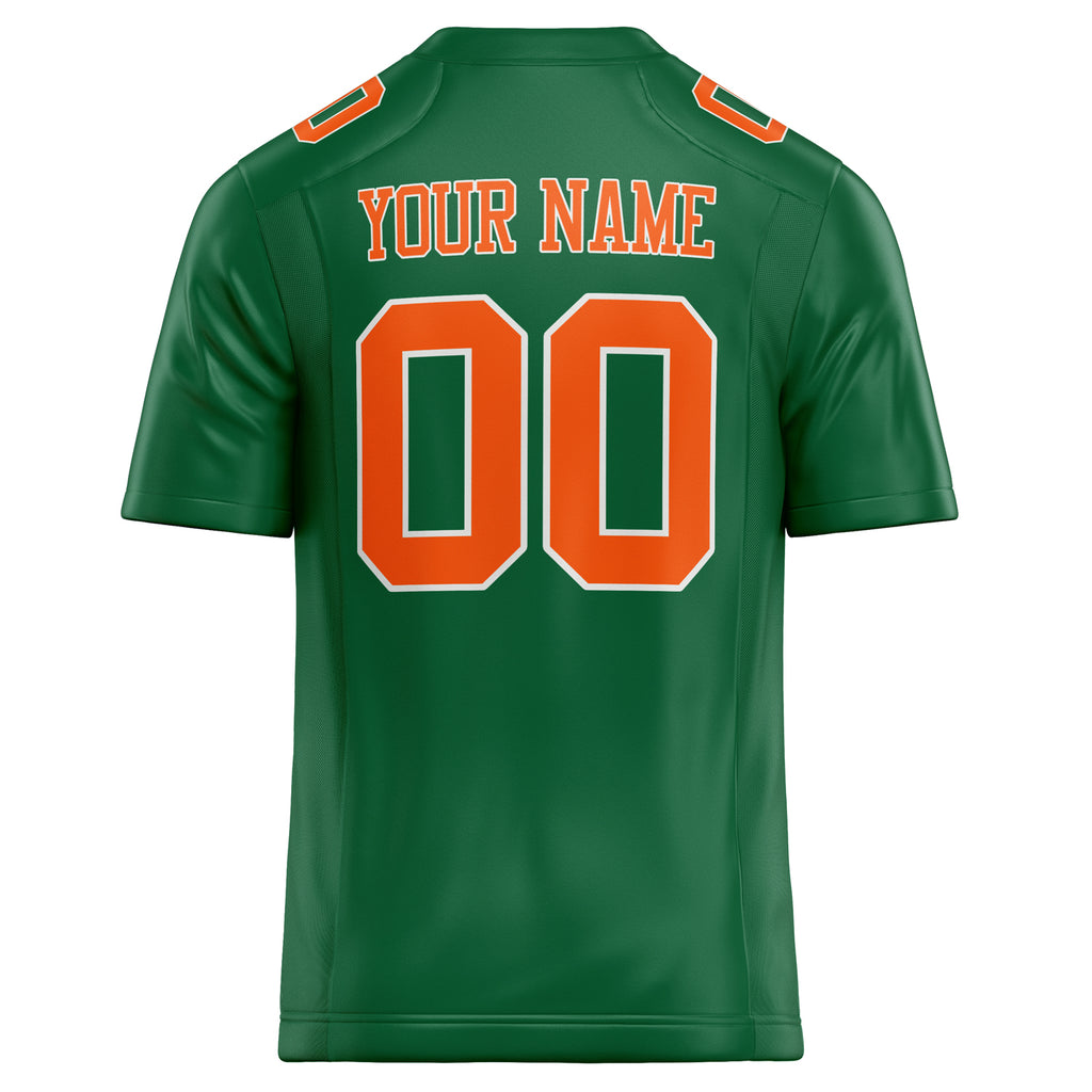 Personalized Kelly & Green orange Solid Colour Football Jersey