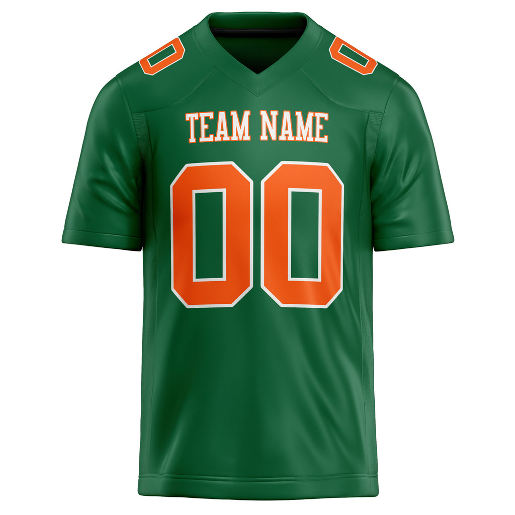 Personalized Kelly & Green orange Solid Colour Football Jersey