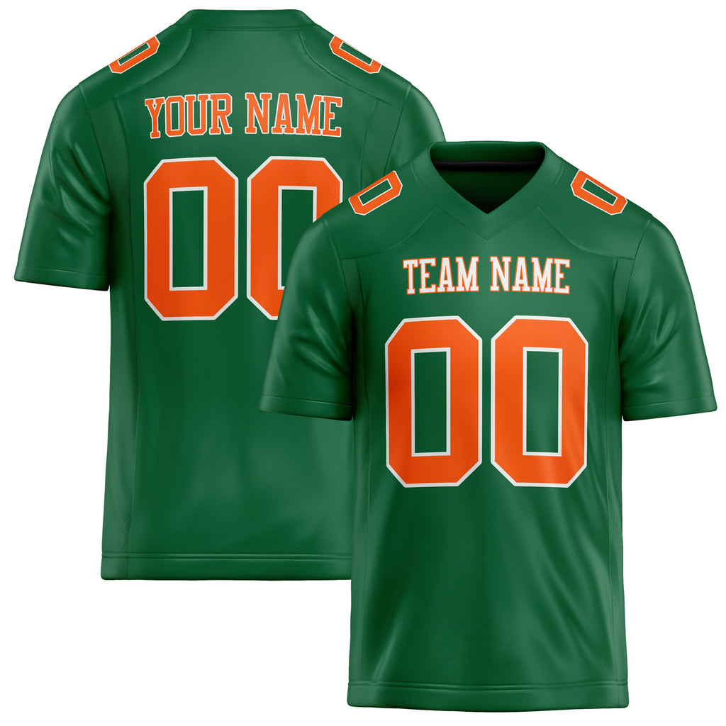 Personalized Kelly Green orange Solid Colour Football Jersey FT02240730KE212