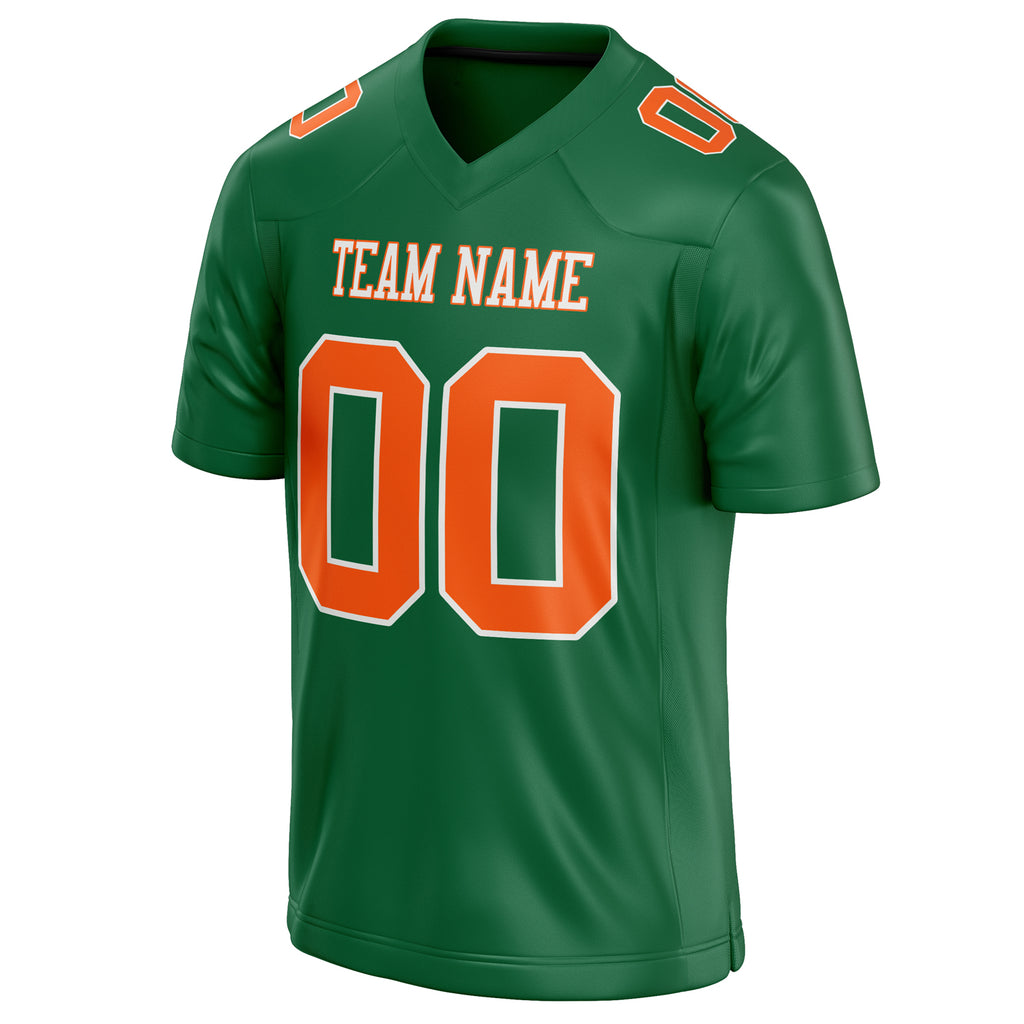Personalized Kelly & Green orange Solid Colour Football Jersey