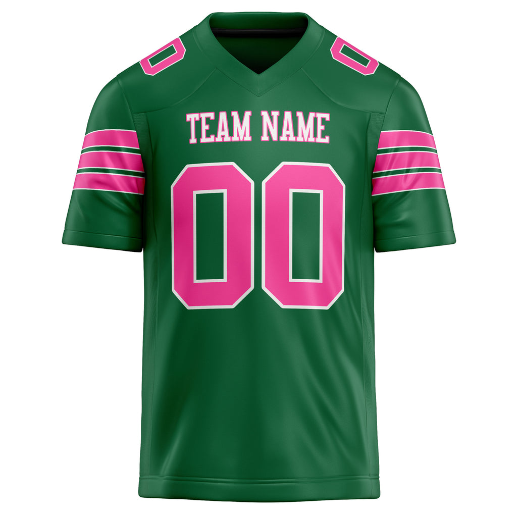 Personalized Kelly & Green pink Solid Colour Football Jersey