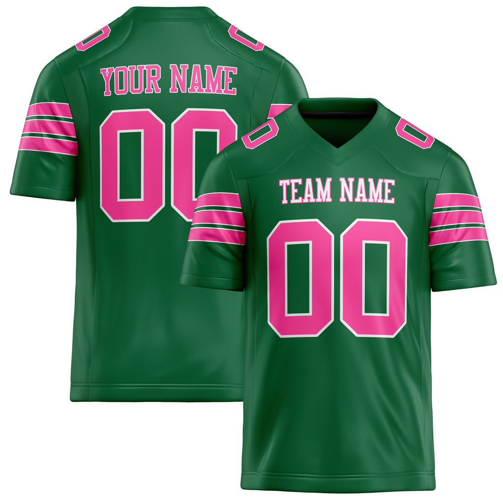 Personalized Kelly Green pink Solid Colour Football Jersey FT02240730KE213