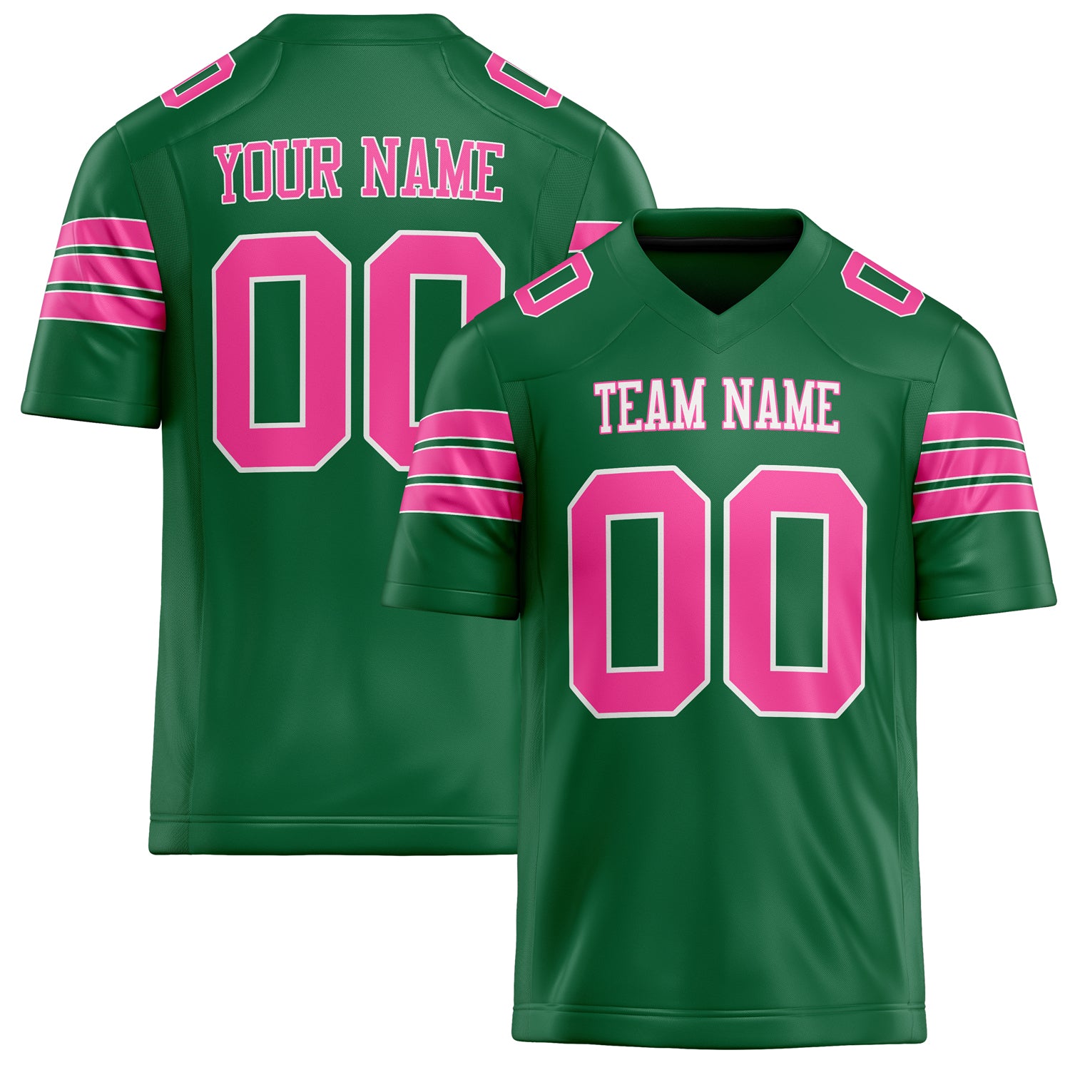 Personalized Kelly Green pink Solid Colour Football Jersey FT02240730KE213