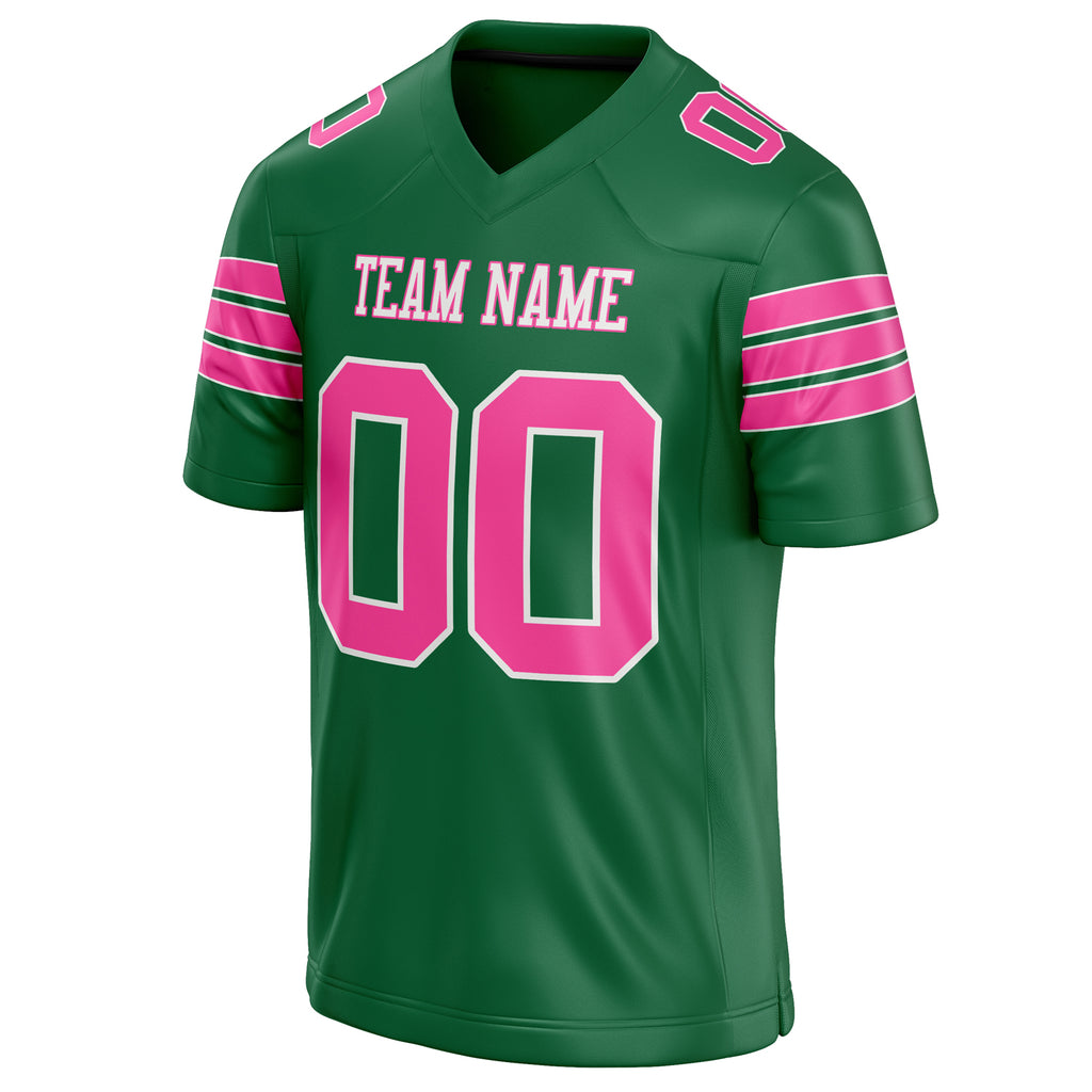 Personalized Kelly & Green pink Solid Colour Football Jersey