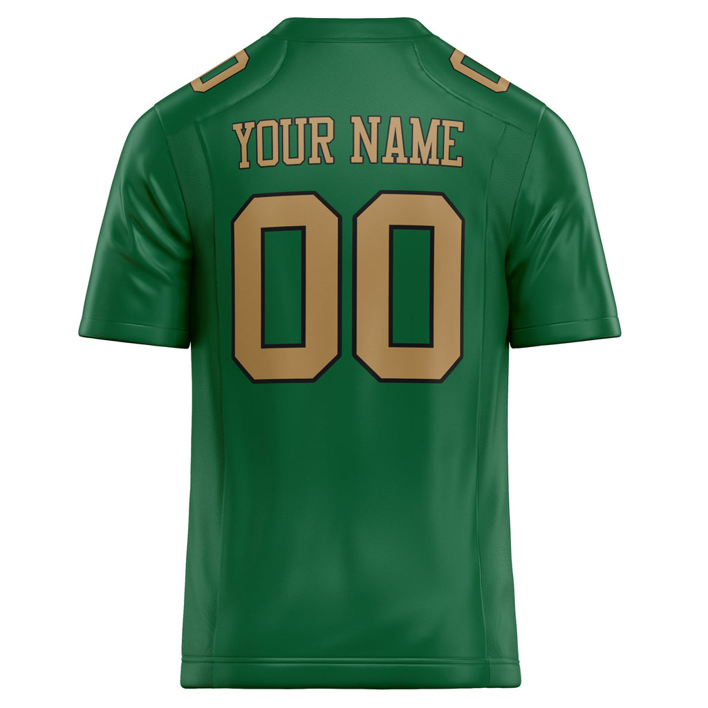 Personalized Kelly & Green old gold Solid Colour Football Jersey