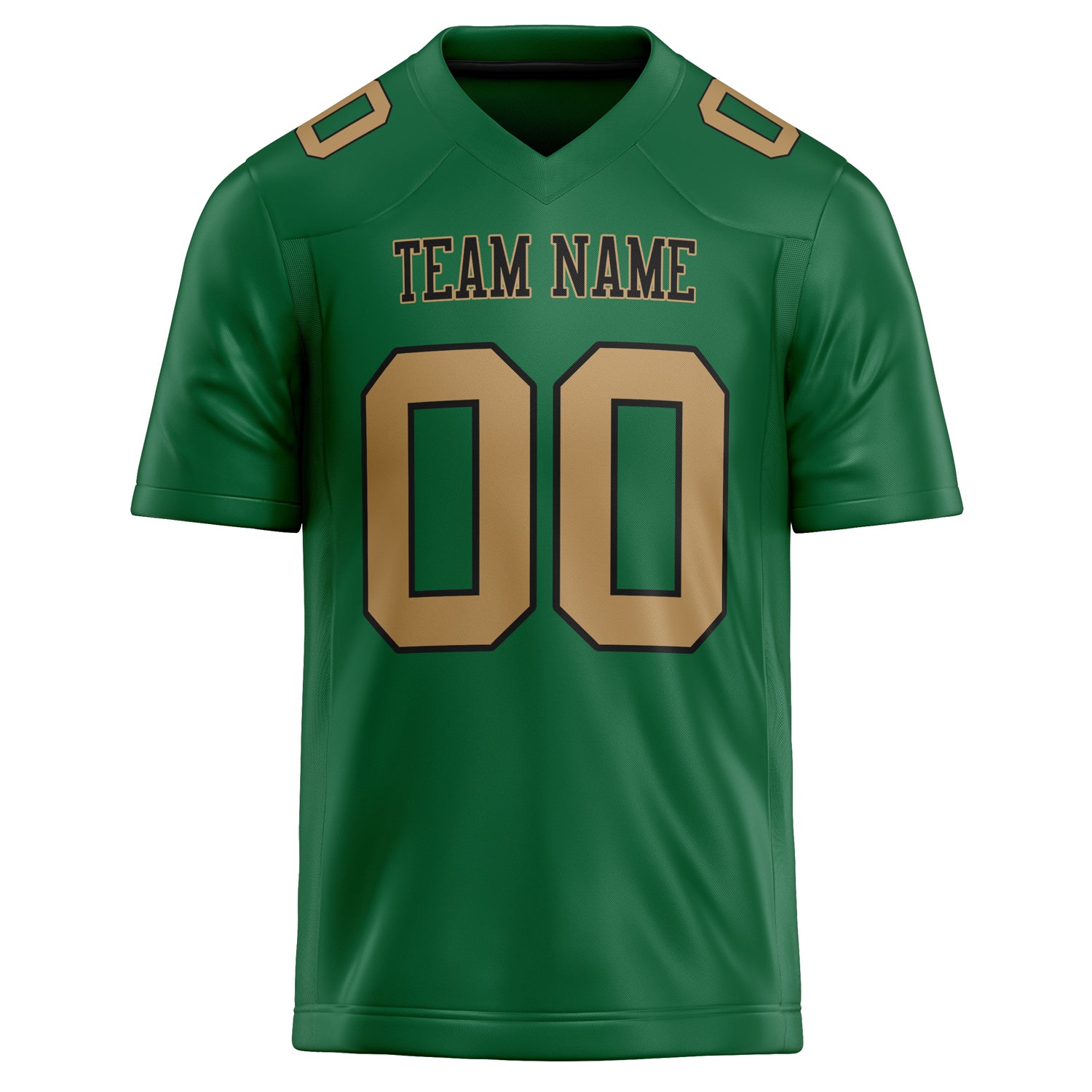 Personalized Kelly & Green old gold Solid Colour Football Jersey