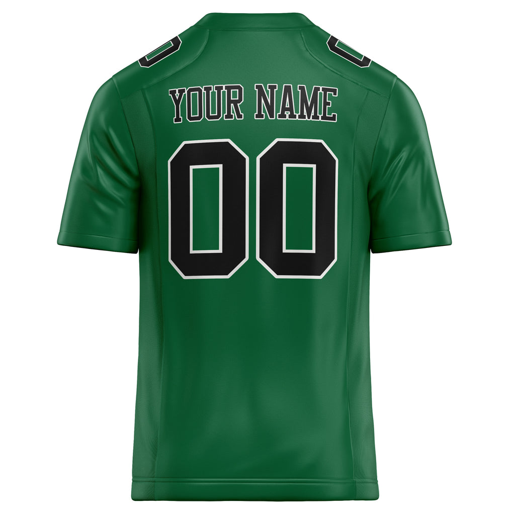 Personalized Kelly & Green Black Solid Colour Football Jersey