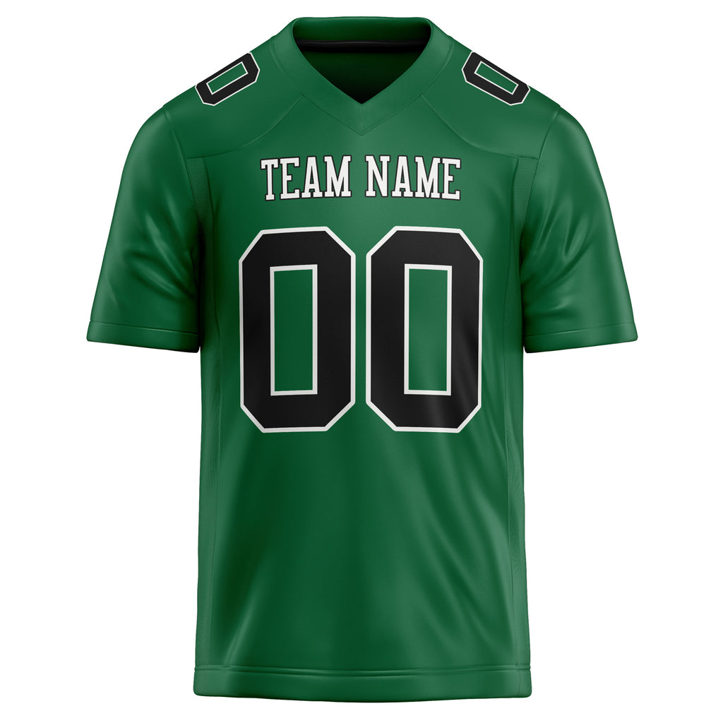 Personalized Kelly & Green Black Solid Colour Football Jersey