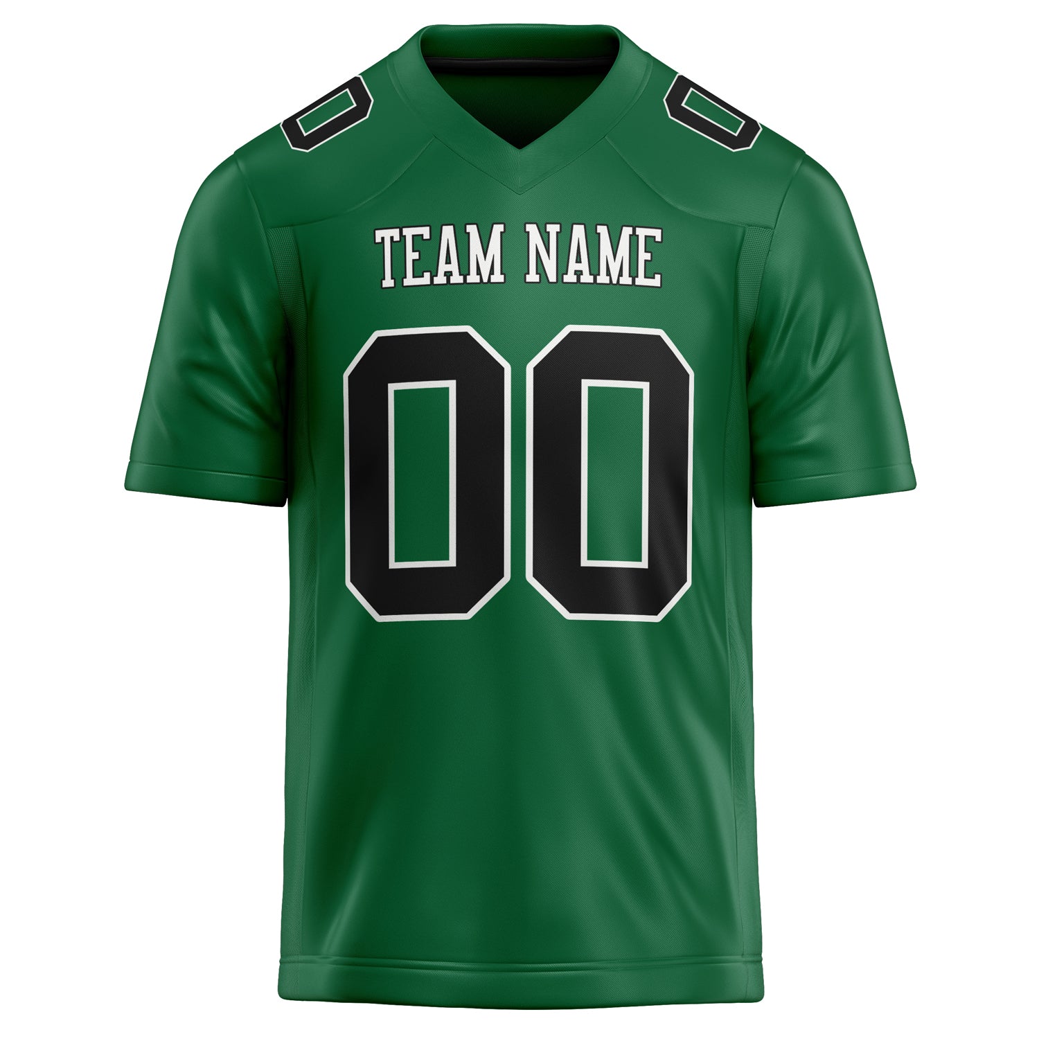Personalized Kelly & Green Black Solid Colour Football Jersey