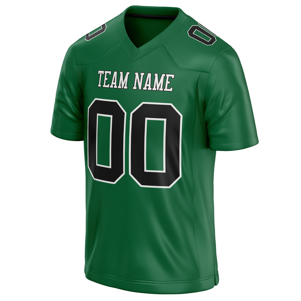 Personalized Kelly & Green Black Solid Colour Football Jersey