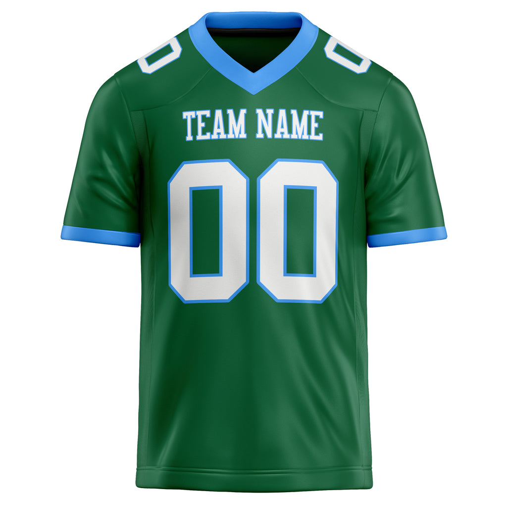 Personalized Kelly & Green White Solid Colour Football Jersey