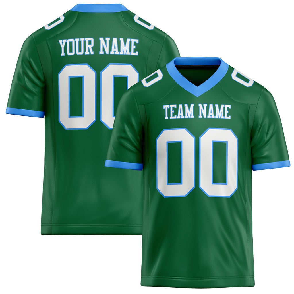 Personalized Kelly Green White Solid Colour Football Jersey FT02240730KE216