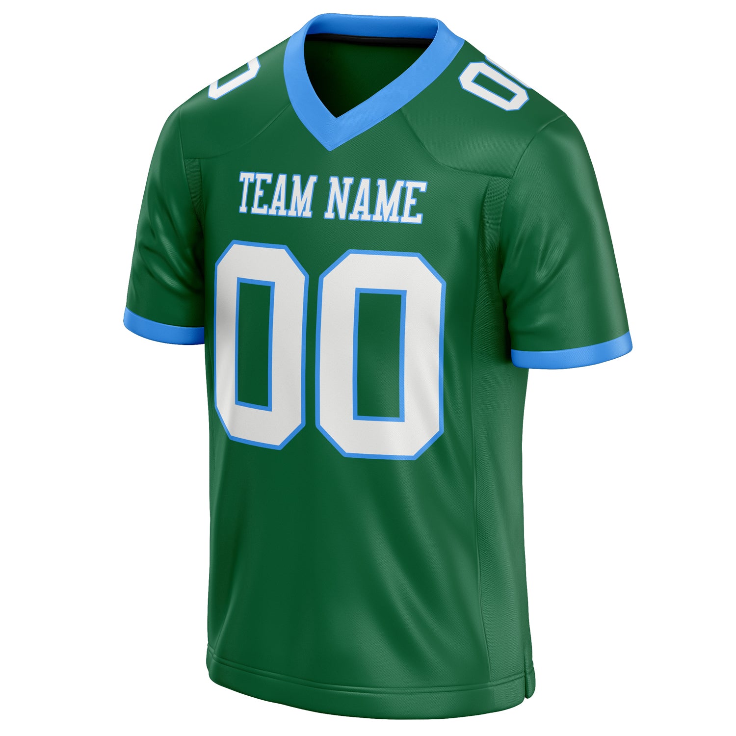 Personalized Kelly & Green White Solid Colour Football Jersey