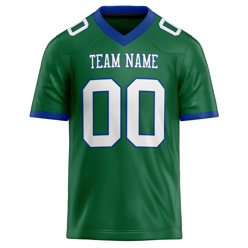 Personalized Kelly & Green White Solid Colour Football Jersey