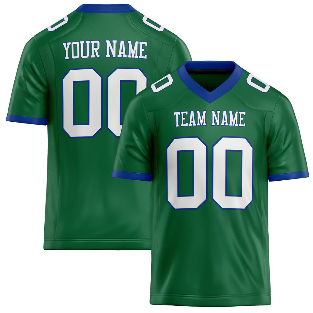 Personalized Kelly Green White Solid Colour Football Jersey FT02240730KE217