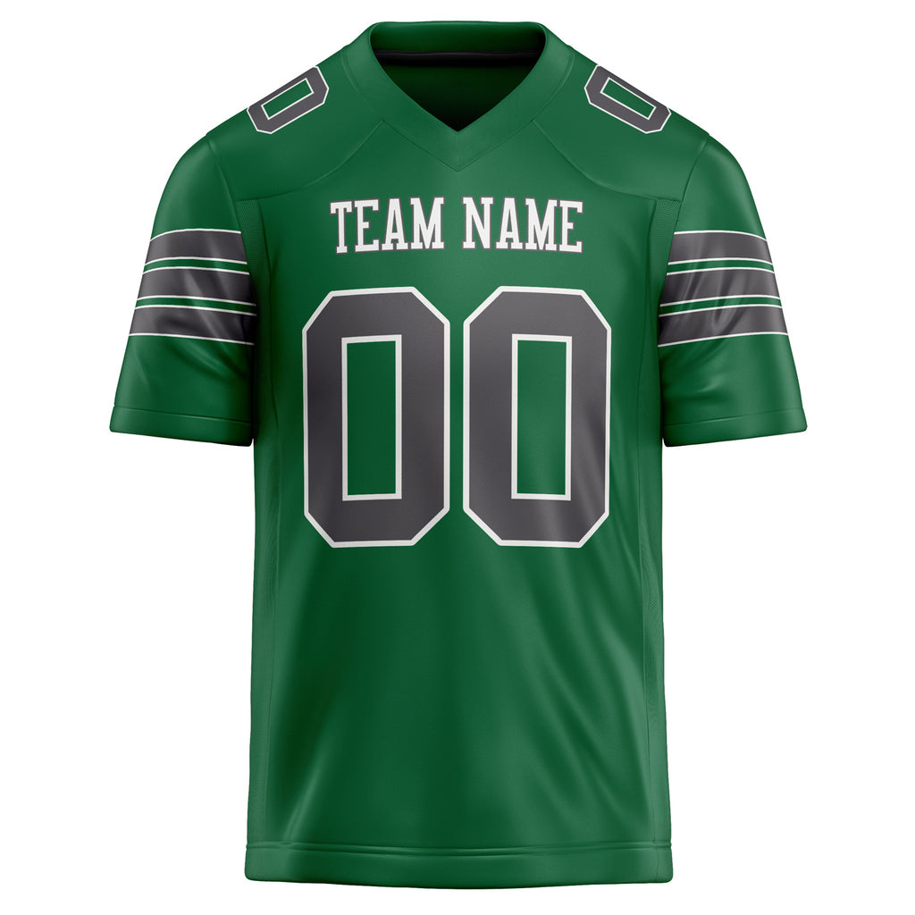 Personalized Kelly & Green gray Solid Colour Football Jersey