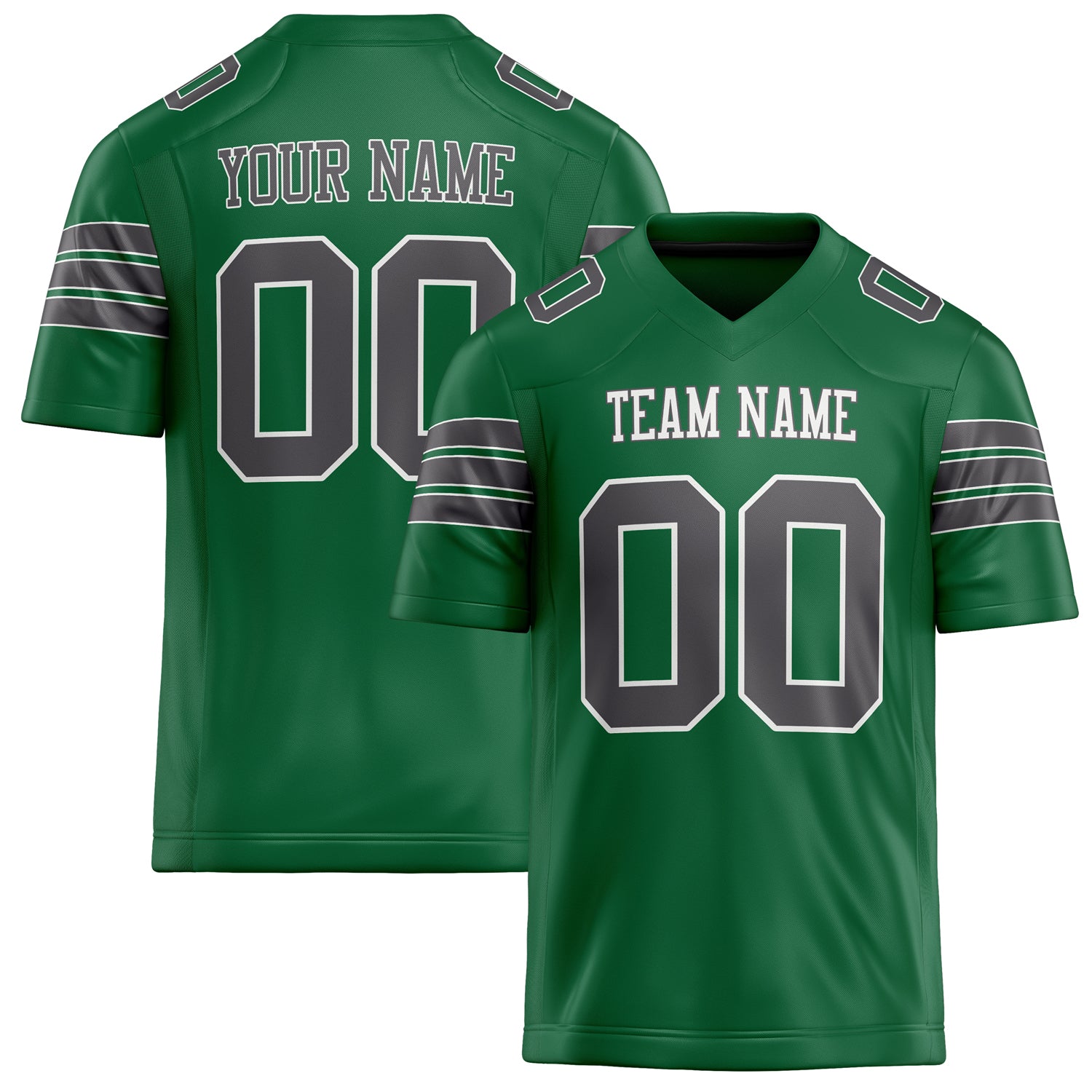 Personalized Kelly Green gray Solid Colour Football Jersey FT02240730KE218
