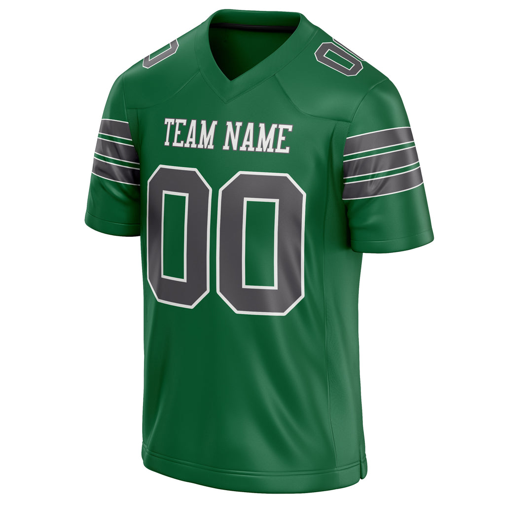 Personalized Kelly & Green gray Solid Colour Football Jersey
