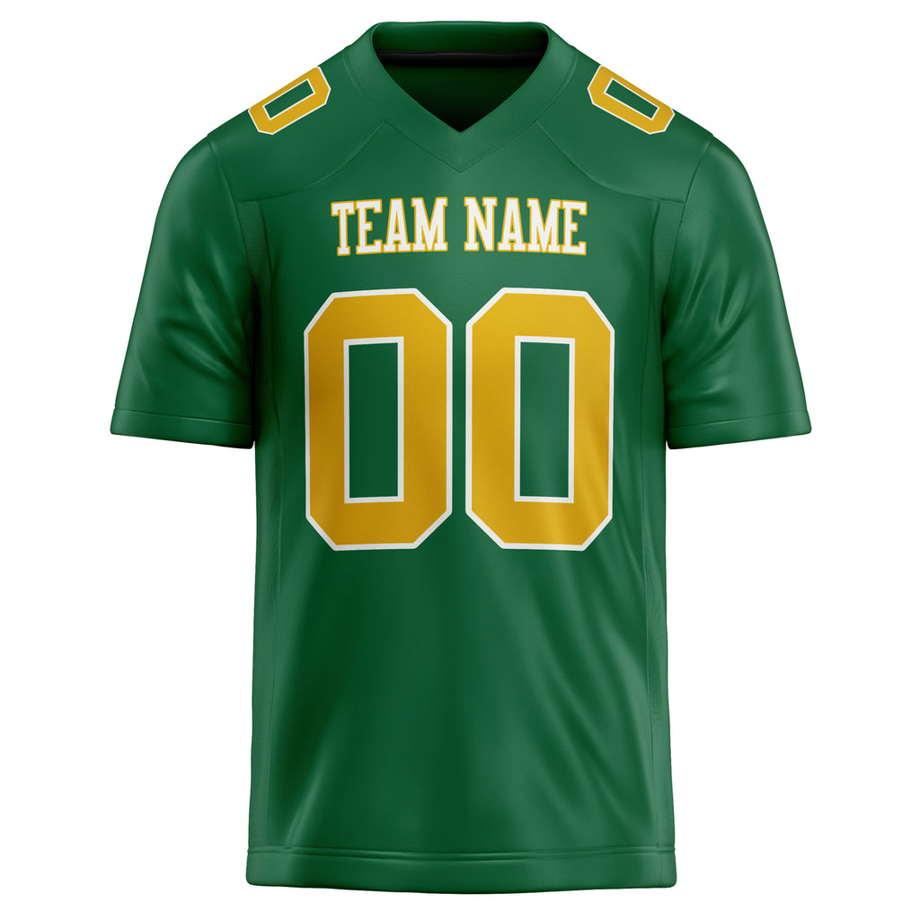 Personalized Kelly & Green gold Solid Colour Football Jersey