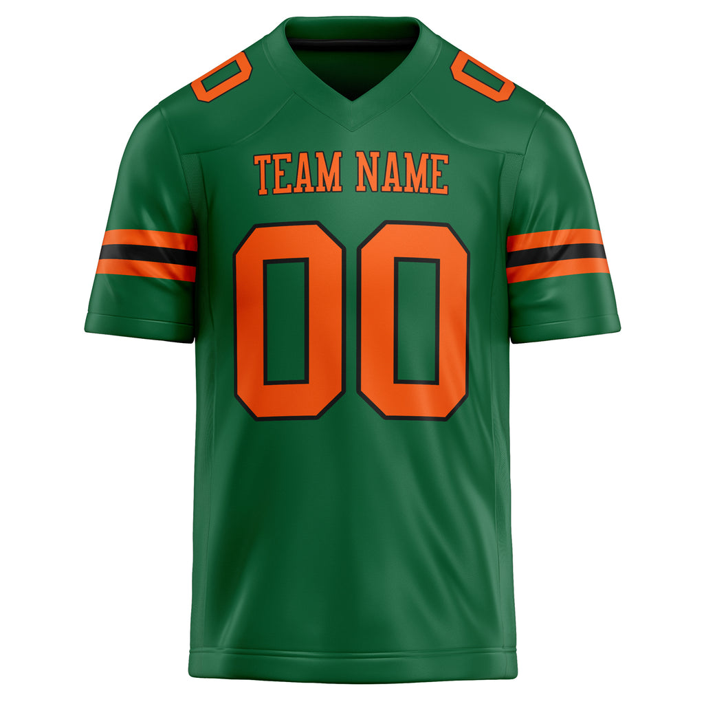 Personalized Kelly & Green orange Solid Colour Football Jersey