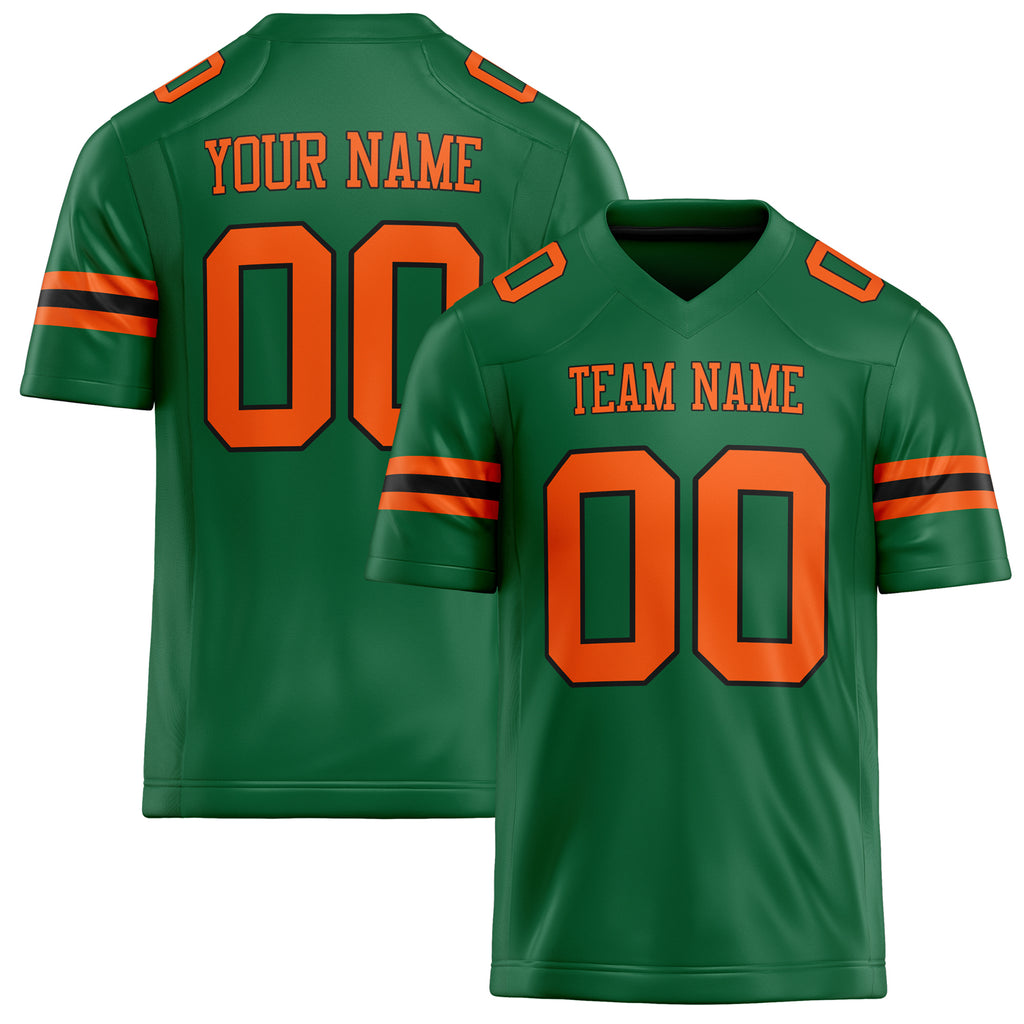 Personalized Kelly Green orange Solid Colour Football Jersey FT02240730KE220