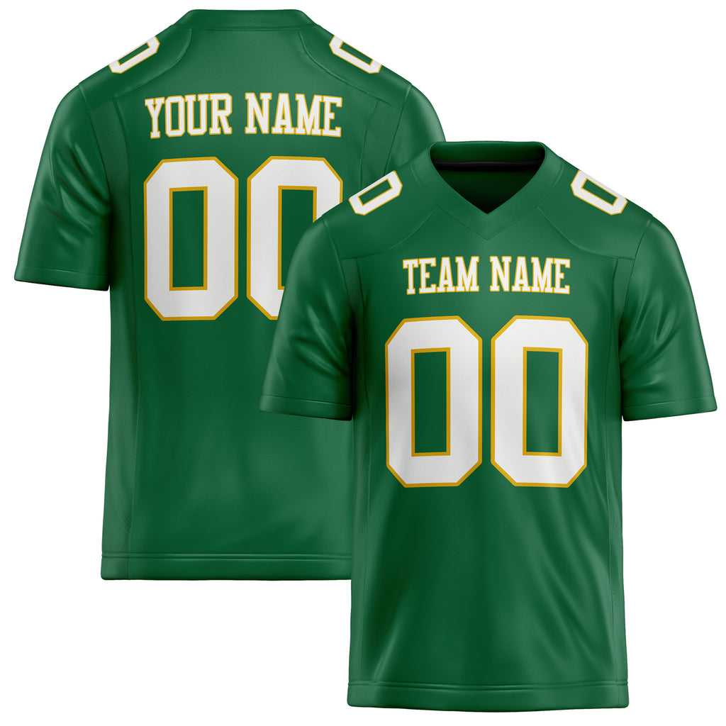 Personalized Kelly Green White Solid Colour Football Jersey FT02240730KE221
