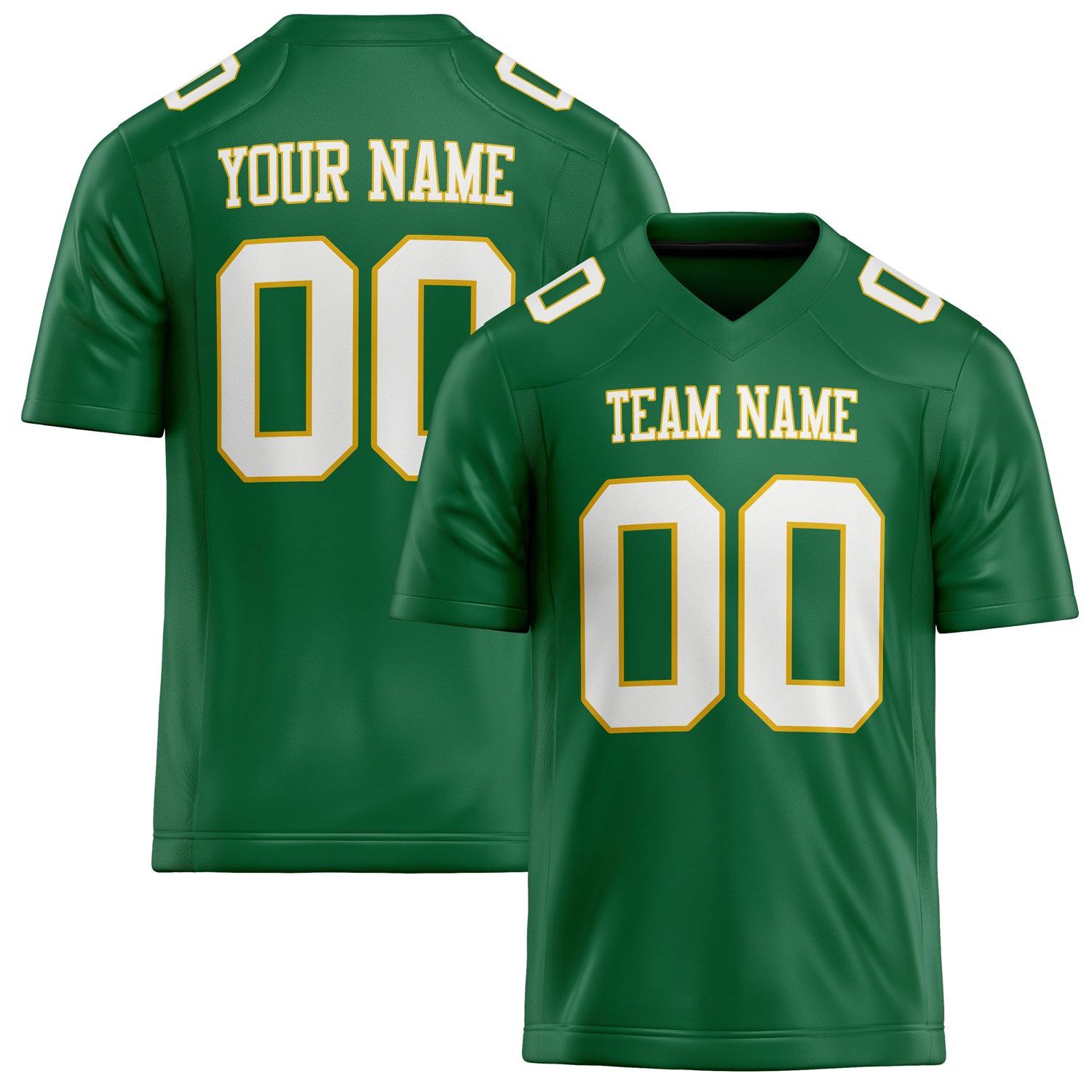 Personalized Kelly Green White Solid Colour Football Jersey FT02240730KE221