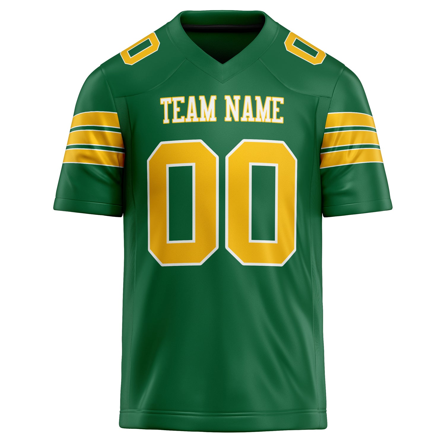 Personalized Kelly & Green gold Solid Colour Football Jersey