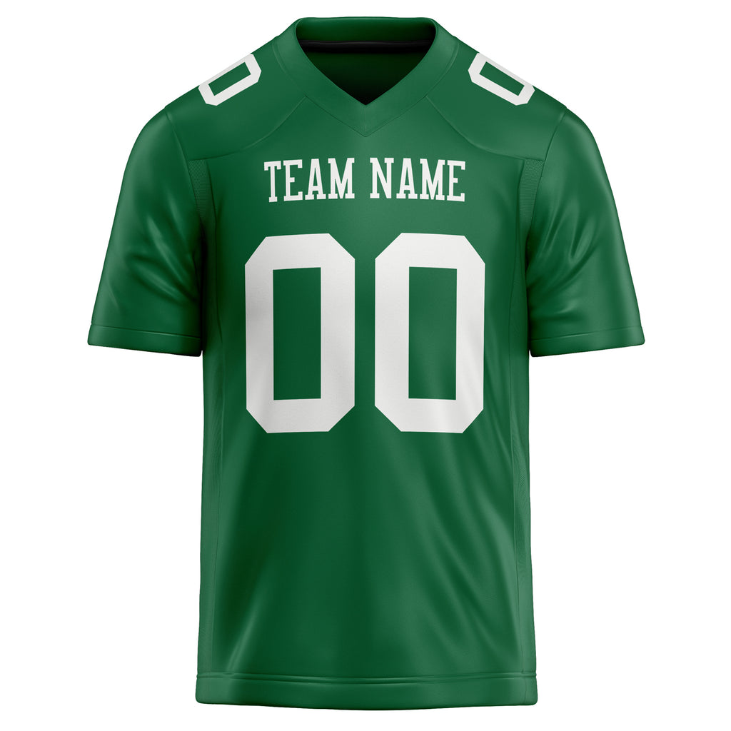 Personalized Kelly & Green White Solid Colour Football Jersey