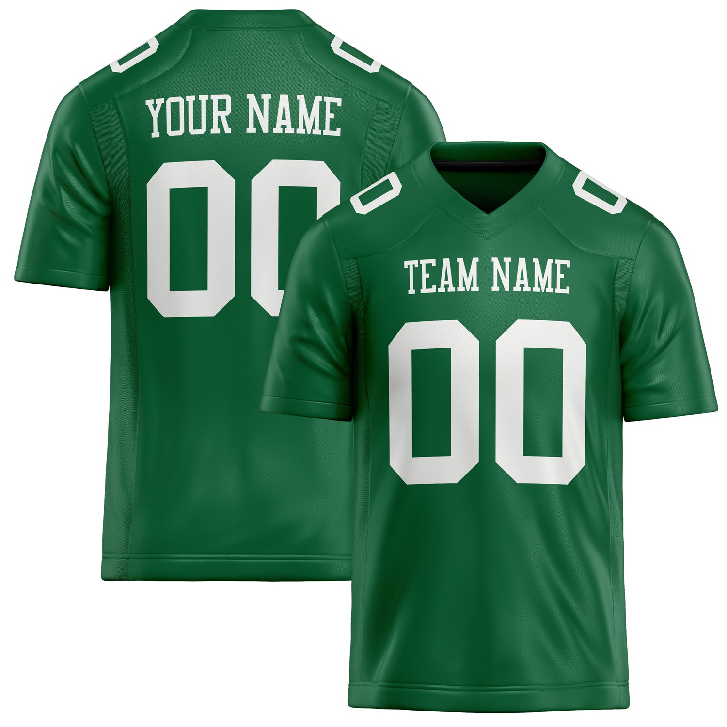 Personalized Kelly Green White Solid Colour Football Jersey FT02240730KE224