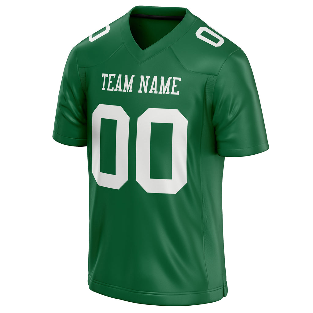 Personalized Kelly & Green White Solid Colour Football Jersey