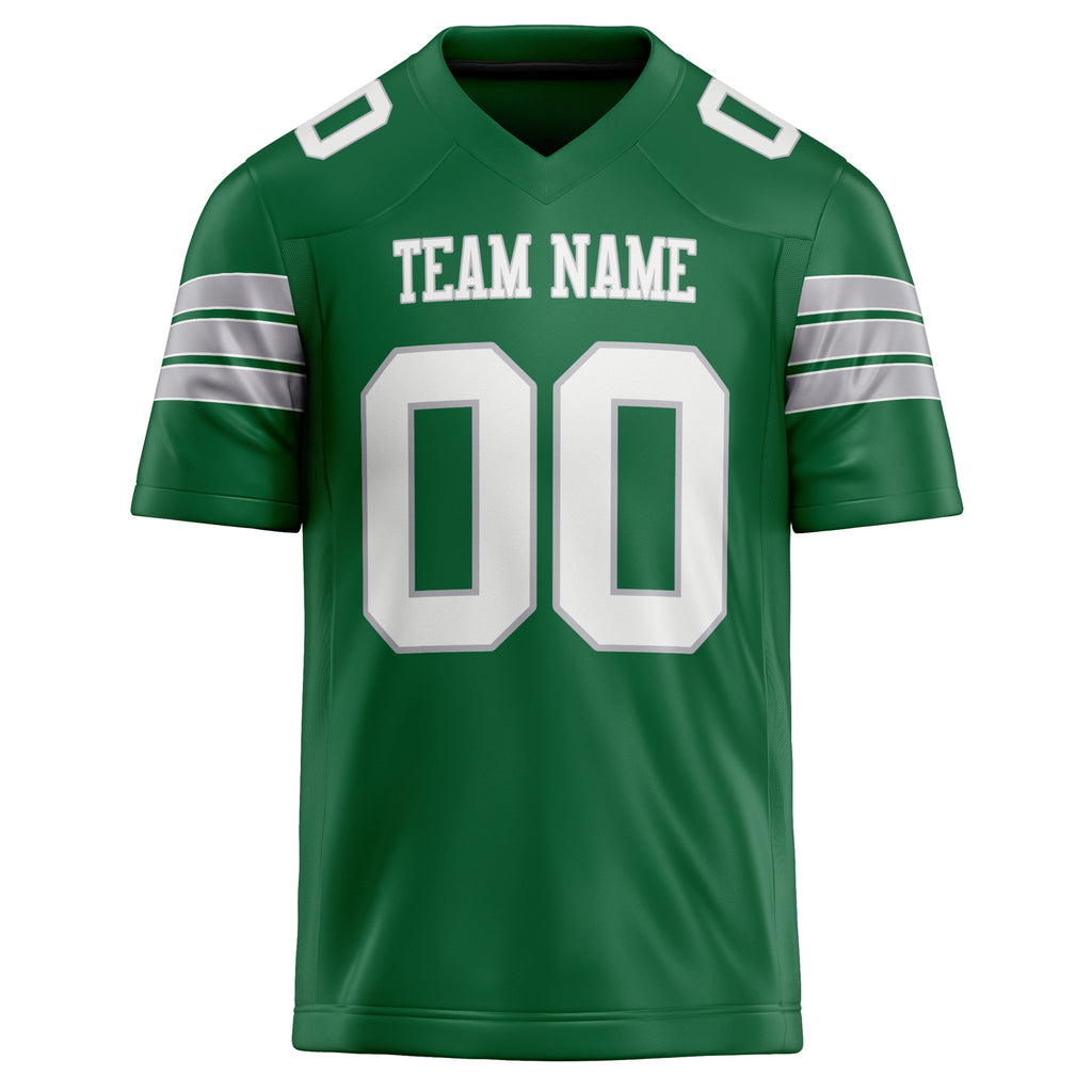 Personalized Kelly & Green White Solid Colour Football Jersey