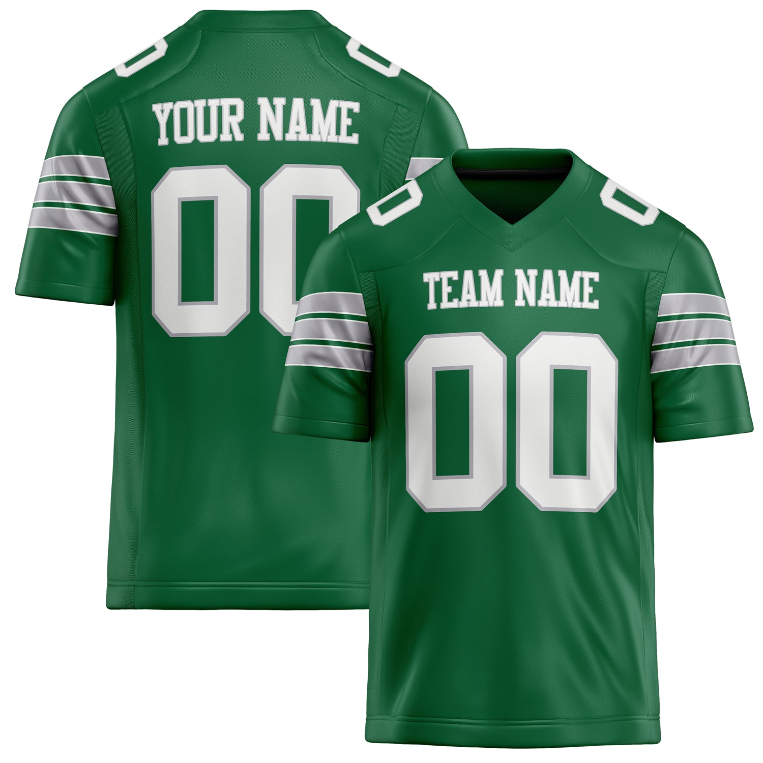 Personalized Kelly Green White Solid Colour Football Jersey FT02240730KE225