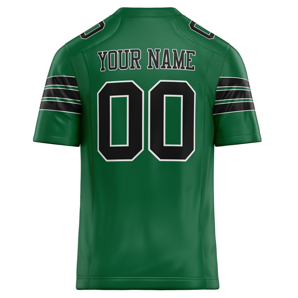 Personalized Kelly & Green Black Solid Colour Football Jersey