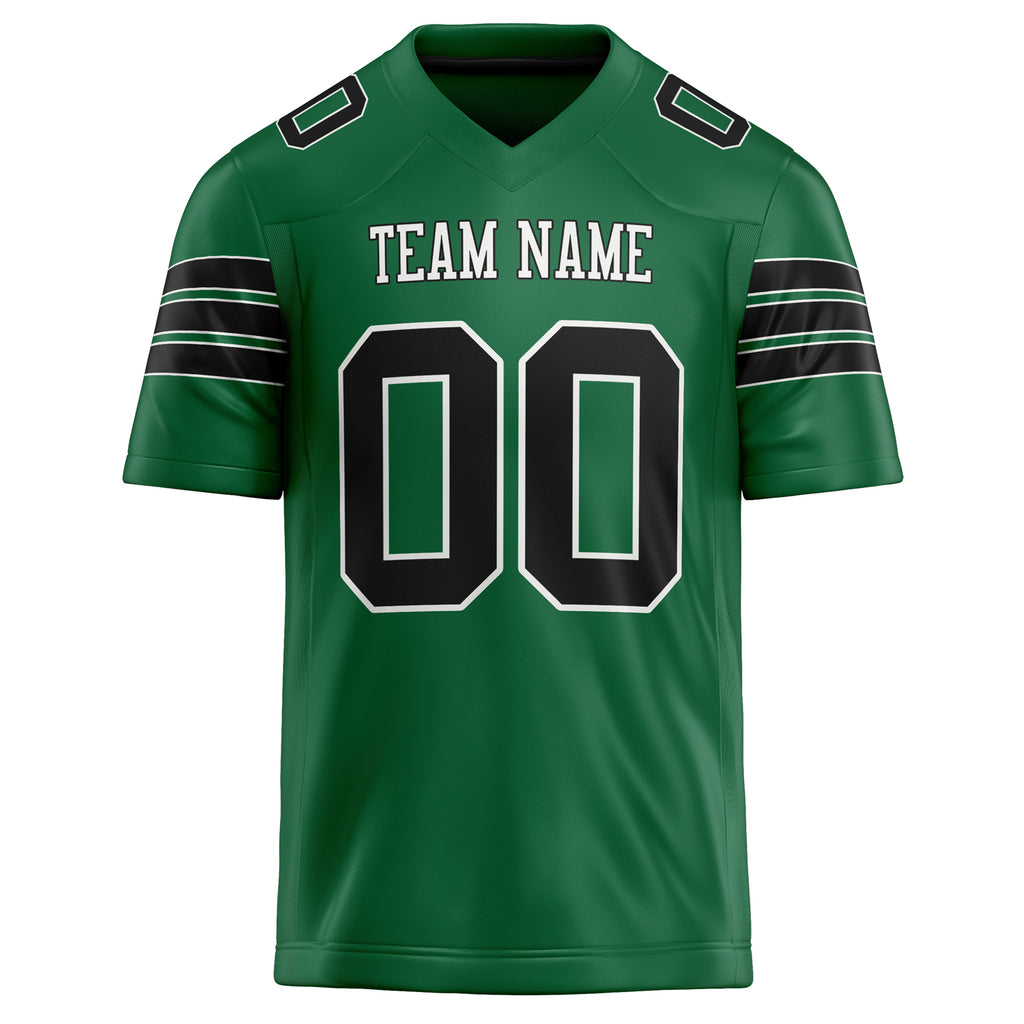 Personalized Kelly & Green Black Solid Colour Football Jersey