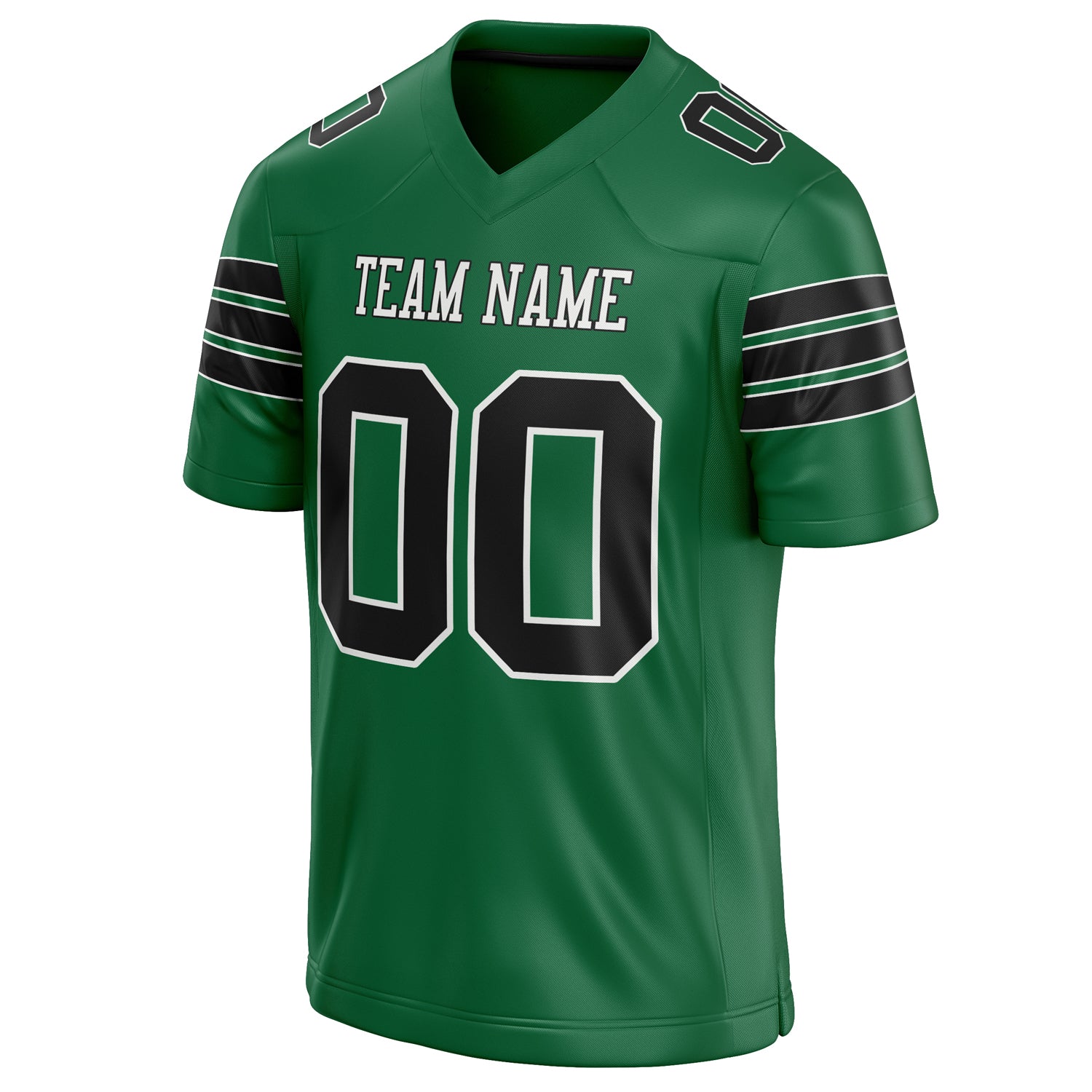Personalized Kelly & Green Black Solid Colour Football Jersey