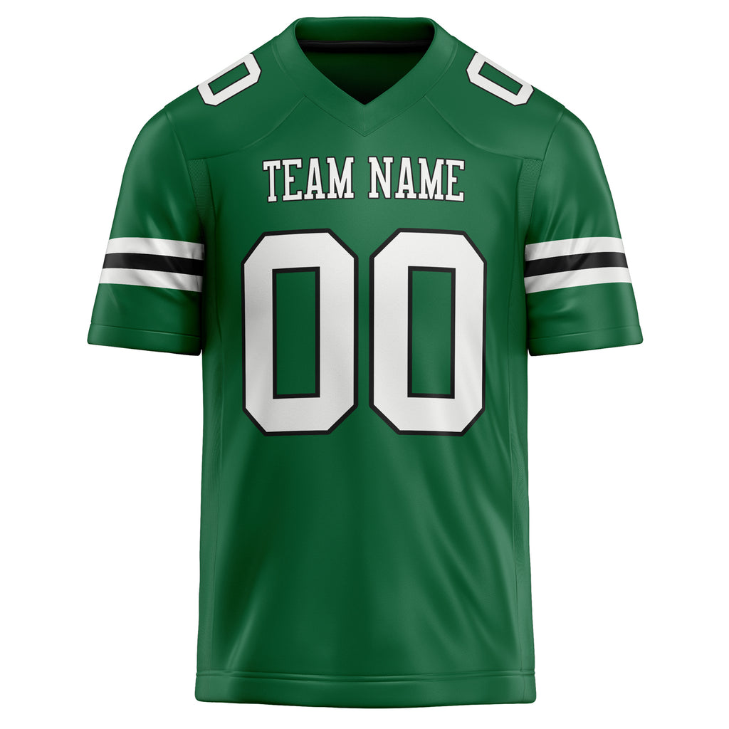 Personalized Kelly & Green White Solid Colour Football Jersey