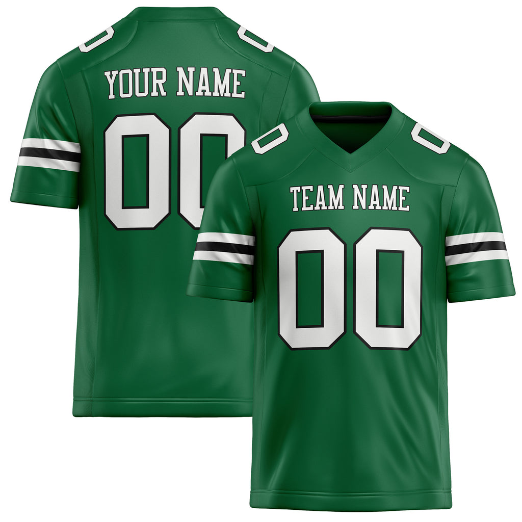 Personalized Kelly Green White Solid Colour Football Jersey FT02240730KE227